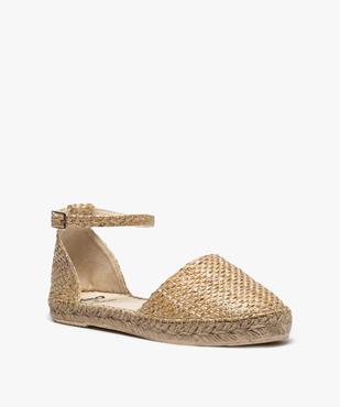 Sandales femme style espadrilles ouvertes sur les côtés Dessus en fibres végétales et lurex vue2 - GEMO (CASUAL) - GEMO