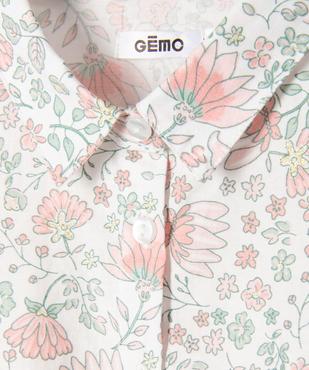 Chemise à manches courtes à motifs fleuris fille vue3 - GEMO (ENFANT) - GEMO
