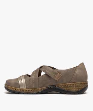 Ballerines confort à brides croisées fermeture scratch femme vue9 - SOFTRELAX - GEMO