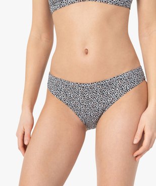 Bas de maillot de bain femme imprimé forme culotte vue1 - GEMO (PLAGE) - GEMO
