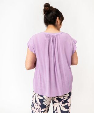 Blouse à manches courtes à volants femme grande taille vue3 - GEMO (G TAILLE) - GEMO