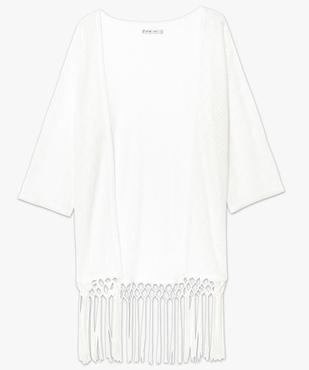 Gilet long en dentelle pour femme avec bas à franges  vue4 - FOLLOW ME - GEMO