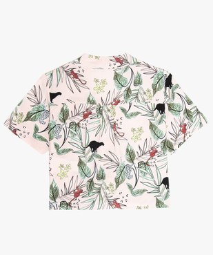 Chemise fille courte et fluide à motifs avec noeud dans le bas vue2 - GEMO (JUNIOR) - GEMO