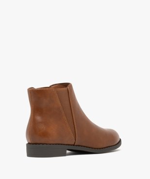 Bottines femme unies à talon plat style Chelsea   vue5 - VALENTINA BALDA - GEMO