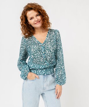 Tee-shirt à manches longues en maille ajourée femme vue1 - GEMO(FEMME PAP) - GEMO