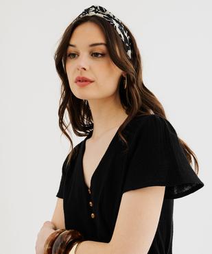 Blouse manches courtes en gaze de coton femme vue2 - GEMO(FEMME PAP) - GEMO