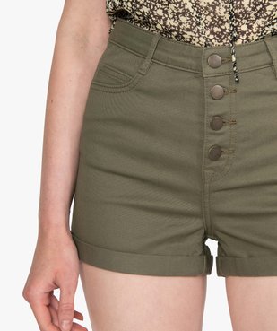 Short femme ajusté et taille haute avec revers cousus vue2 - GEMO(FEMME PAP) - GEMO