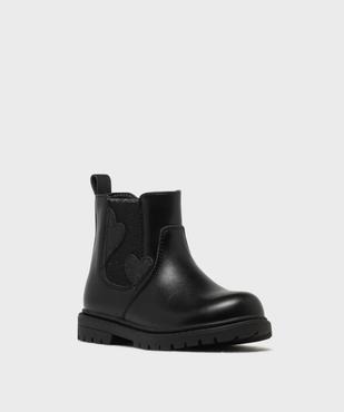 Boots Chelsea zippées à cœurs pailletés  fille - Lovely Wings vue2 - LOVELY WINGS - GEMO