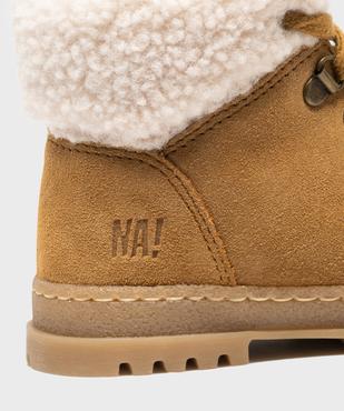 Boots bébé garçon à col fourré et dessus en cuir suédé avec semelle crantée - NA! vue14 - NA! - GEMO
