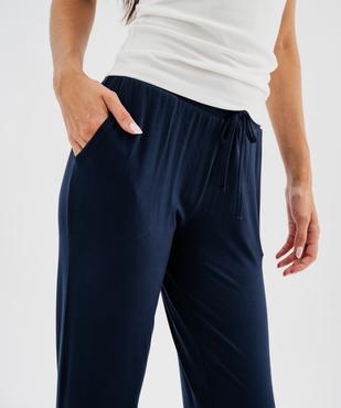 Bas de pyjama en viscose extensible coupe droite femme vue2 - GEMO 4G FEMME - GEMO