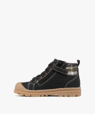 Boots garçon fourrées avec col à carreaux - LuluCastagnette vue3 - LULU CASTAGNETT - GEMO