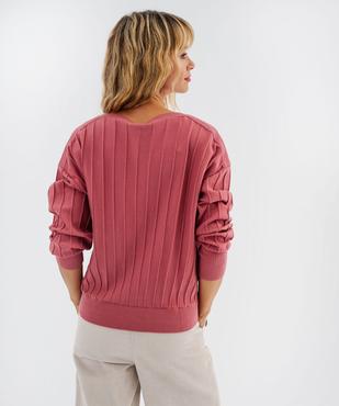 Pull fin loose à rayures texturées femme vue3 - GEMO(FEMME PAP) - GEMO