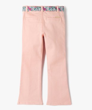 Jean coloré avec bas évasé et ceinture fleurie - LuluCastagnette vue3 - LULU G4G - GEMO
