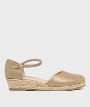 Chaussures en suédine à talon compensé en corde femme vue1 - VALENTINA BALDA - GEMO