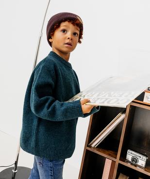 Pull à col rond en maille moelleuse et extensible garçon vue1 - GEMO (ENFANT) - GEMO