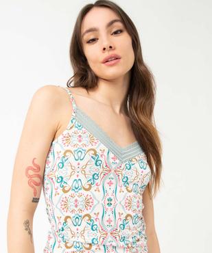 Haut de pyjama à fines bretelles et dentelle femme vue2 - GEMO 4G FEMME - GEMO