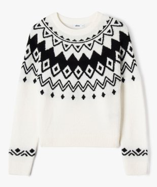 Pull à col rond à motif jacquard fille de Noël vue2 - GEMO (JUNIOR) - GEMO
