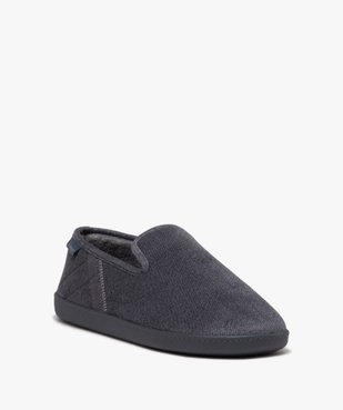 Chausson homme pantoufles en jersey style denim - Isotoner vue2 - ISOTONER - GEMO