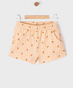 Short en maille gaufrée extensible bébé fille vue1 - GEMO(BEBE DEBT) - GEMO