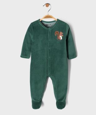 Pyjama dors-bien en velours côtes plates bébé vue1 - GEMO 4G BEBE - GEMO