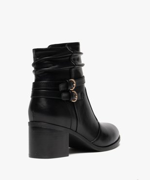Bottes femme à talon carré et col effet plissé avec zip vue5 - GEMO(URBAIN) - GEMO