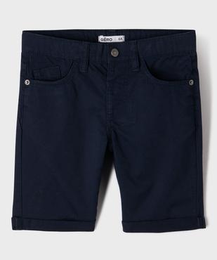 Bermuda regular en twill de coton à revers garçon vue1 - GEMO (ENFANT) - GEMO