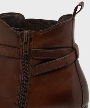 Bottines en cuir à talon haut avec fermeture zippée femme - Tanéo vue6 - TANEO - GEMO