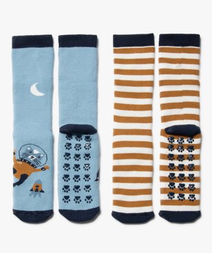 Chaussettes d’intérieur antidérapantes à motifs garçon (lot de 2) vue1 - GEMO (ENFANT) - GEMO
