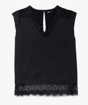 Tee-shirt sans manches multimatière à dentelle femme vue4 - GEMO 4G FEMME - GEMO