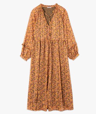 Robe femme imprimée avec fines rayures pailletées vue4 - GEMO(FEMME PAP) - GEMO