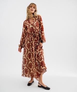 Robe longue boutonnée femme vue1 - GEMO(FEMME PAP) - GEMO
