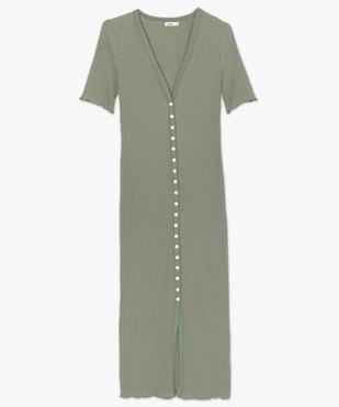 Robe chemise femme en maille côtelée et manches courtes vue4 - GEMO(FEMME PAP) - GEMO
