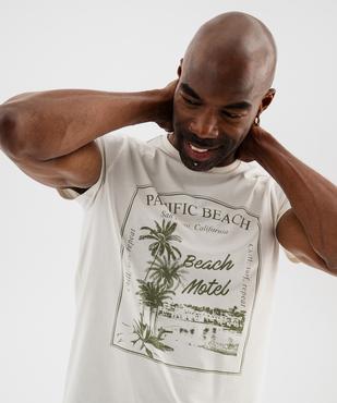 Tee-shirt manches courtes avec motif positif homme vue2 - GEMO 4G HOMME - GEMO