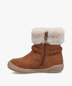 Boots fille avec tige en maille peluche  vue3 - GEMO (ENFANT) - GEMO
