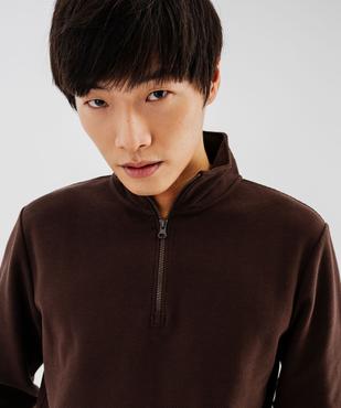 Sweat à col zippé et poche kangourou homme vue2 - GEMO (HOMME) - GEMO