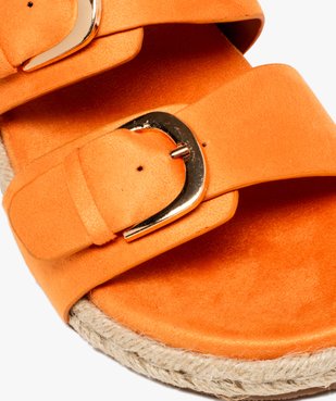 Mules femme unies avec brides à boucle en suédine et semelle corde vue6 - GEMO (CASUAL) - GEMO