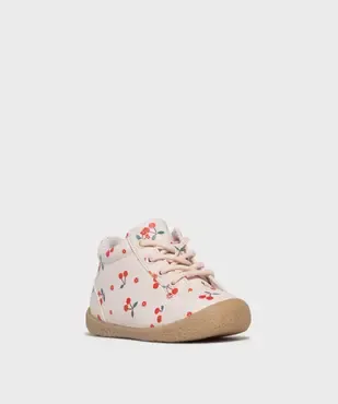 Chaussures premiers pas à motifs cerises bébé fille - Lovely Wings vue2 - LOVELY WINGS - GEMO