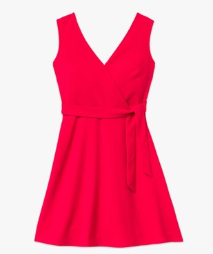 Robe femme avec décolleté cache-coeur et dos dentelle vue4 - GEMO(FEMME PAP) - GEMO