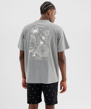 Haut de pyjama manches courtes imprimé devant et dos mixte vue8 - GEMO 4G FEMME - GEMO