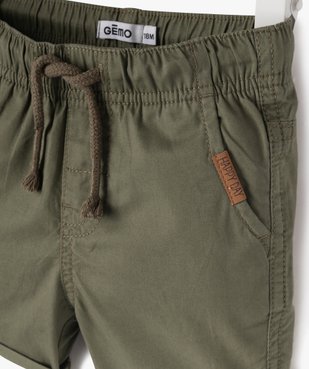 Bermuda en toile à taille élastiquée bébé garçon vue2 - GEMO 4G BEBE - GEMO