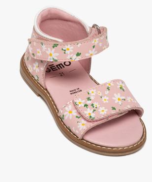 Sandales bébé fille à talon fermé et brides en cuir imprimé vue5 - GEMO(BEBE DEBT) - GEMO