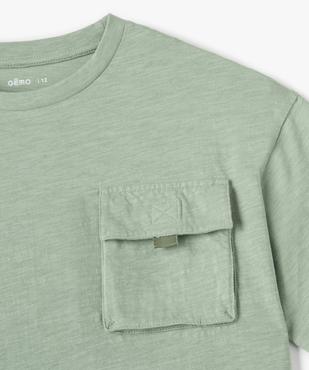 Tee-shirt garçon en coton flammé à manches courtes et poche poitrine vue3 - GEMO (JUNIOR) - GEMO