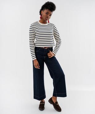 Jean cropped wide leg avec ceinture femme - LuluCastagnette vue4 - LULU CASTAGNETTE G4G D - GEMO