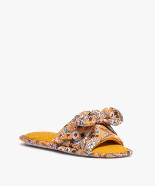 Chaussons femme mules ouvertes en tissu imprimé vue2 - GEMO(HOMWR FEM) - GEMO