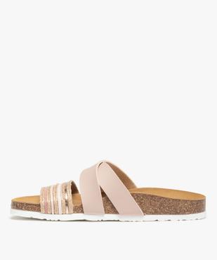 Mules femme à talon plat et brides fantaisie en cordelette vue3 - GEMO (CASUAL) - GEMO