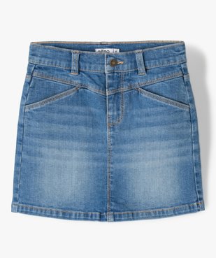 Jupe en jean fille avec jeu de surpiqûres vue1 - GEMO (ENFANT) - GEMO