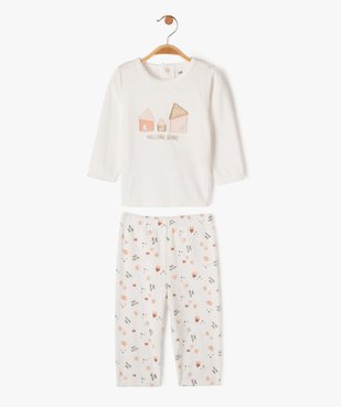 Pyjama en velours 2 pièces à motifs maisons bébé fille vue2 - GEMO(BB COUCHE) - GEMO