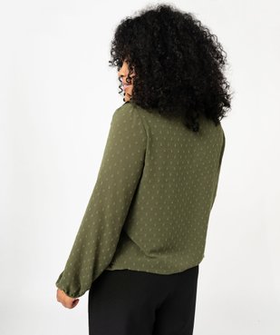 Blouse manches longues en voile plumetis à col V femme grande taille vue3 - GEMO (G TAILLE) - GEMO