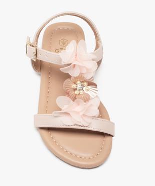 Sandales fille unies à fines brides et fleurs en tulle vue5 - GEMO (ENFANT) - GEMO