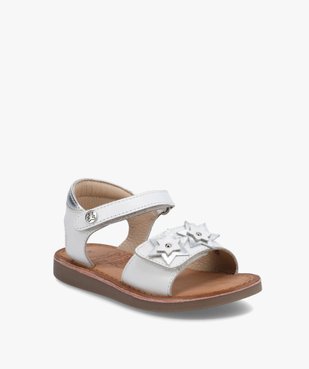 Sandales fille à brides scratch en cuir – LuluCastagnette vue2 - LULU CASTAGNETT - GEMO
